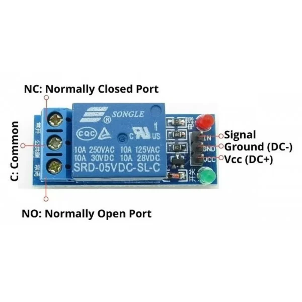 1 Channel 5V Relay Module Low Level Trigger Without Optocoupler with indicator at best price online in islamabad rawalpindi lahore peshawar faisalabad karachi hyderabad quetta wah taxila Pakistan