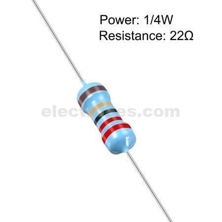 22 Ohm Axial 1/4W Resistor - Image 2
