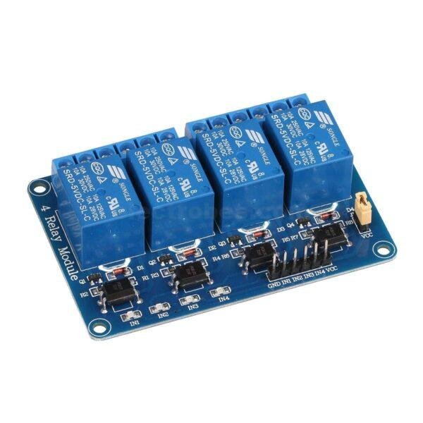 5V 4 Channel 240VAC 10A Relay triggering switching Module with NC NO optocoupler relay board for arduino raspberry pi at best price online in islamabad rawalpindi lahore peshawar faisalabad karachi hyderabad quetta wah taxila Pakistan