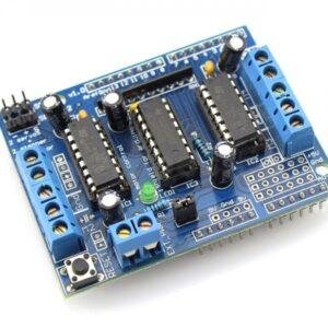 4 channel arduino L293D Motor Drive Shield Dual, Motor Drive Expansion Board Motor Control Shield at best price online in islamabad rawalpindi lahore peshawar faisalabad karachi hyderabad quetta wah taxila Pakistan