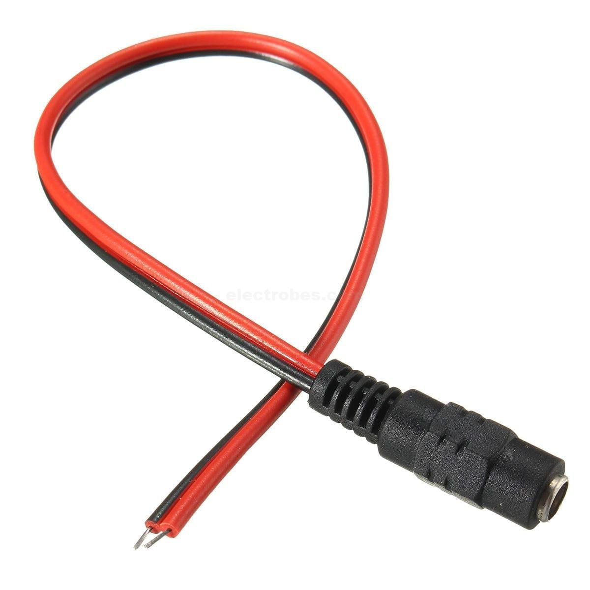 5.5mm x 2.1mm DC Female Jack Connector with Wire - Image 2