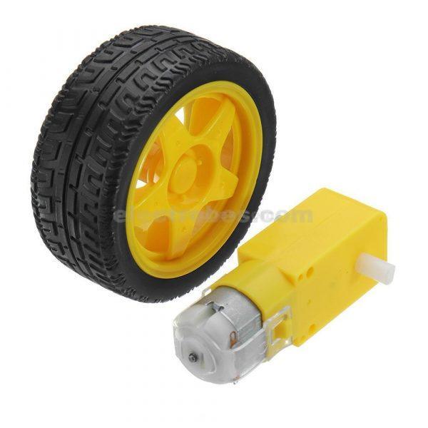 Smart Robot Car Plastic Tyre Wheel + DC 3-6V TT Gear Motor Set at best price online in islamabad rawalpindi lahore peshawar faisalabad karachi hyderabad quetta wah taxila Pakistan