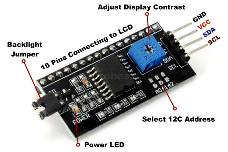 iic i2c serail interface adapter module for 1602 2004 lcd display at best price online in islamabad rawalpindi lahore peshawar faisalabad karachi hyderabad quetta wah taxila Pakistan