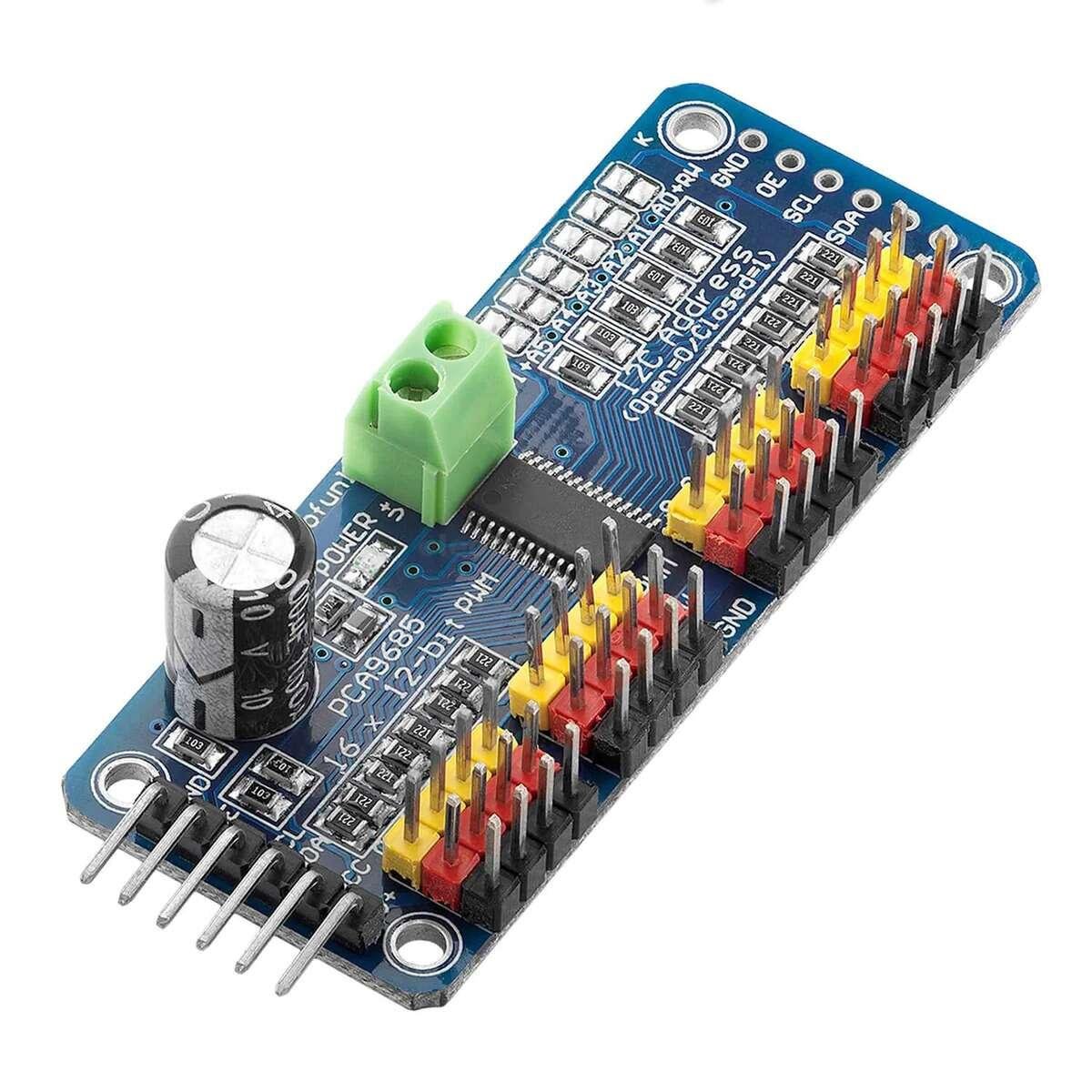 16 Channel 12bit PWM Servo Driver I2C Interface PCA9685 for Arduino DIY Servo Shield Module at best price online in islamabad rawalpindi lahore peshawar faisalabad karachi hyderabad quetta wah taxila Pakistan