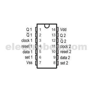 2-fach D-Flip-Flops / CMOS IC 4013 DIP14,Solid State Scien 2St. SCL4013BE