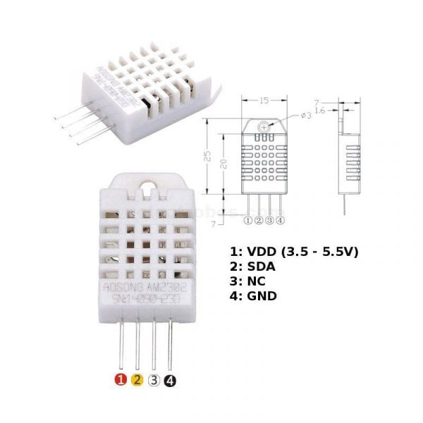 DHT22 / AM2302 Humidity and Temperature Sensor with high accuracy at best price online in islamabad rawalpindi lahore peshawar faisalabad karachi hyderabad quetta wah taxila Pakistan