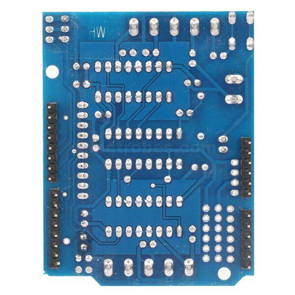 4 channel arduino L293D Motor Drive Shield Dual, Motor Drive Expansion Board Motor Control Shield at best price online in islamabad rawalpindi lahore peshawar faisalabad karachi hyderabad quetta wah taxila Pakistan