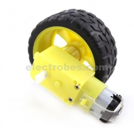 Smart Robot Car Plastic Tyre Wheel + DC 3-6V TT Gear Motor Set at best price online in islamabad rawalpindi lahore peshawar faisalabad karachi hyderabad quetta wah taxila Pakistan
