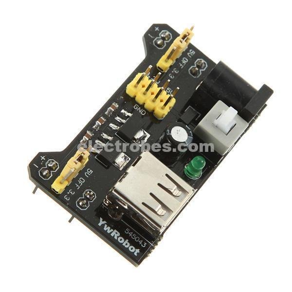 MB102 Breadboard Power Supply Module 3.3V/5V For Arduino Solderless MB102 Bread Board power module power source for arduino and components at best price online in islamabad rawalpindi lahore peshawar faisalabad karachi hyderabad quetta wah taxila Pakistan