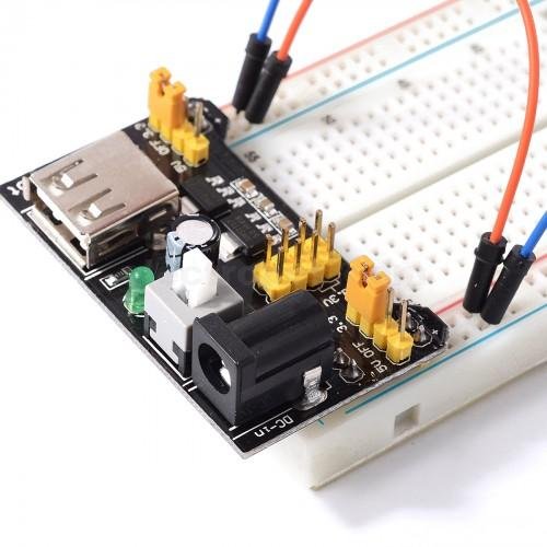 MB102 Breadboard Power Supply Module 3.3V/5V For Arduino Solderless MB102 Bread Board power module power source for arduino and components at best price online in islamabad rawalpindi lahore peshawar faisalabad karachi hyderabad quetta wah taxila Pakistan