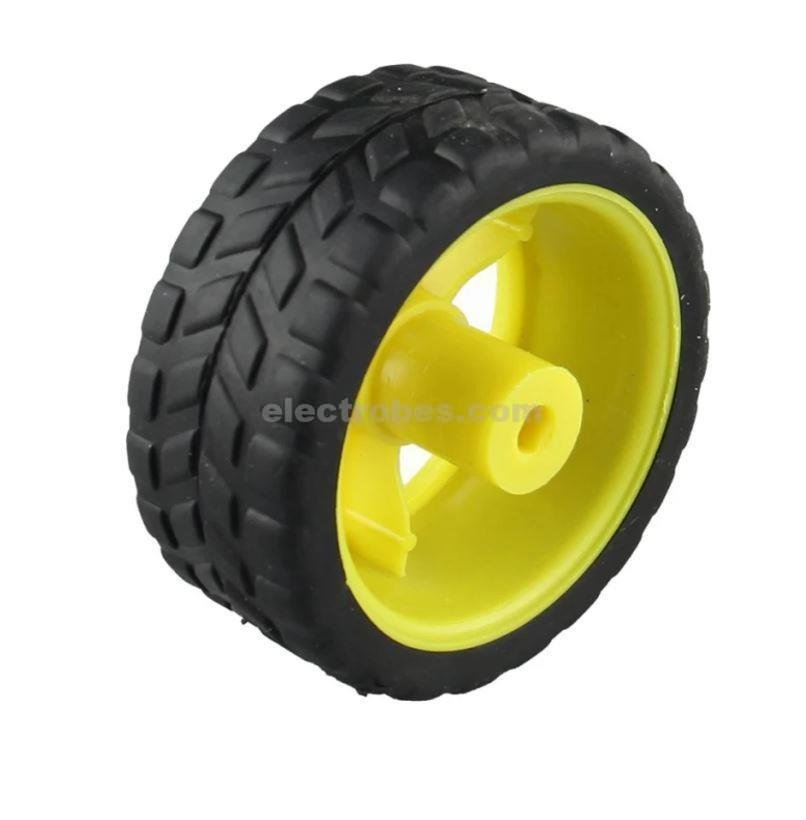 65mm Smart Robot Car Tyres Wheel for Gear Motor (Yellow) - Image 2