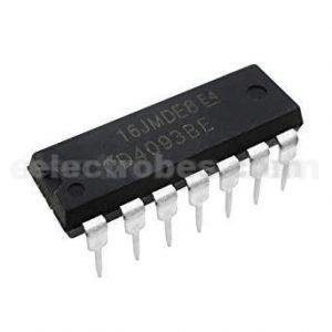 CD4093B MC14093B Quad 2-input Nand Schmitt Trigger MOS P−channel and N−channel