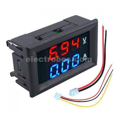 2in1 DC 0-100V 10A 50A 100A 50A Voltmeter Ammeter With DC 75mV Ampere Shunt Dual 0.28" Red Blue Voltage Detector Current Indicator to monitor the UPS. at best price online in islamabad rawalpindi lahore peshawar faisalabad karachi hyderabad quetta wah taxila Pakistan
