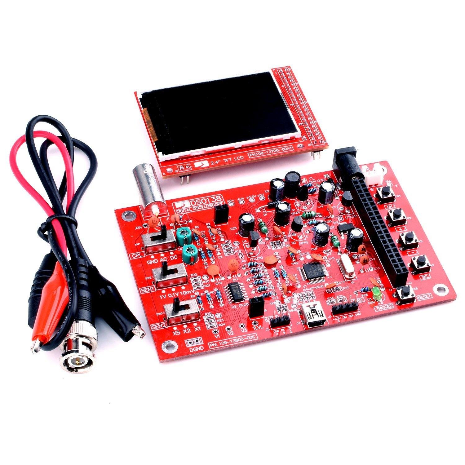 Fully Pre-Soldered Assembled DSO138 2.4 inch TFT Digital Oscilloscope 1Msps + Probe Mini portable pocket oscilloscope for projects at best price online in islamabad rawalpindi lahore peshawar faisalabad karachi hyderabad quetta wah taxila Pakistan