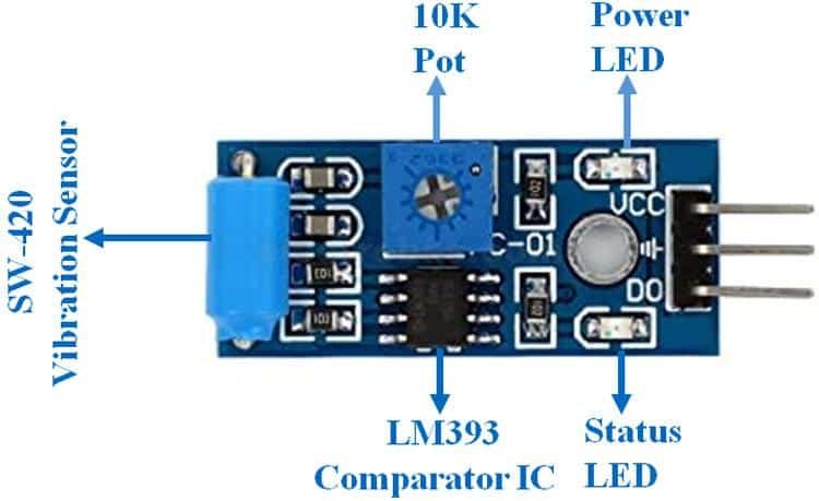 Vibration Sensor Module SW-420 for arduino at best price online in islamabad rawalpindi lahore peshawar faisalabad karachi hyderabad quetta wah taxila Pakistan