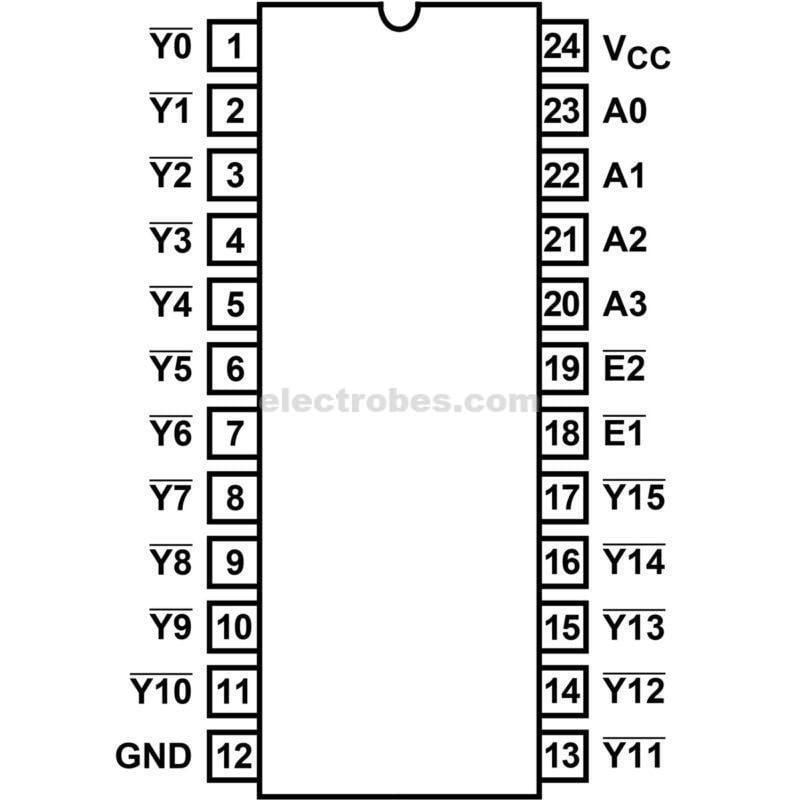 4 to 16 line Decoder / Demultiplexer 74LS154 - Image 3