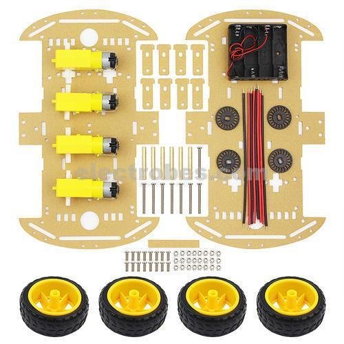 Arduino 4WD Smart Robotics Robot Car Chassis Kit with DC Motor Set - Image 2