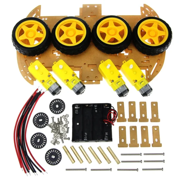 Smart Car Kit 4WD Smart Robot Car Chassis Kits with Speed Encoder and Battery Box for Diy Kit at best price online in islamabad rawalpindi lahore peshawar faisalabad karachi hyderabad quetta wah taxila Pakistan