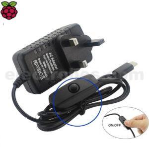 Raspberry pi 4 5 type C 5V 3A 15W power adapter charger with switch at best price online in islamabad rawalpindi lahore peshawar faisalabad karachi hyderabad quetta wah taxila Pakistan