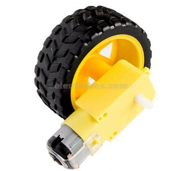 Smart Robot Car Plastic Tyre Wheel + DC 3-6V TT Gear Motor Set at best price online in islamabad rawalpindi lahore peshawar faisalabad karachi hyderabad quetta wah taxila Pakistan