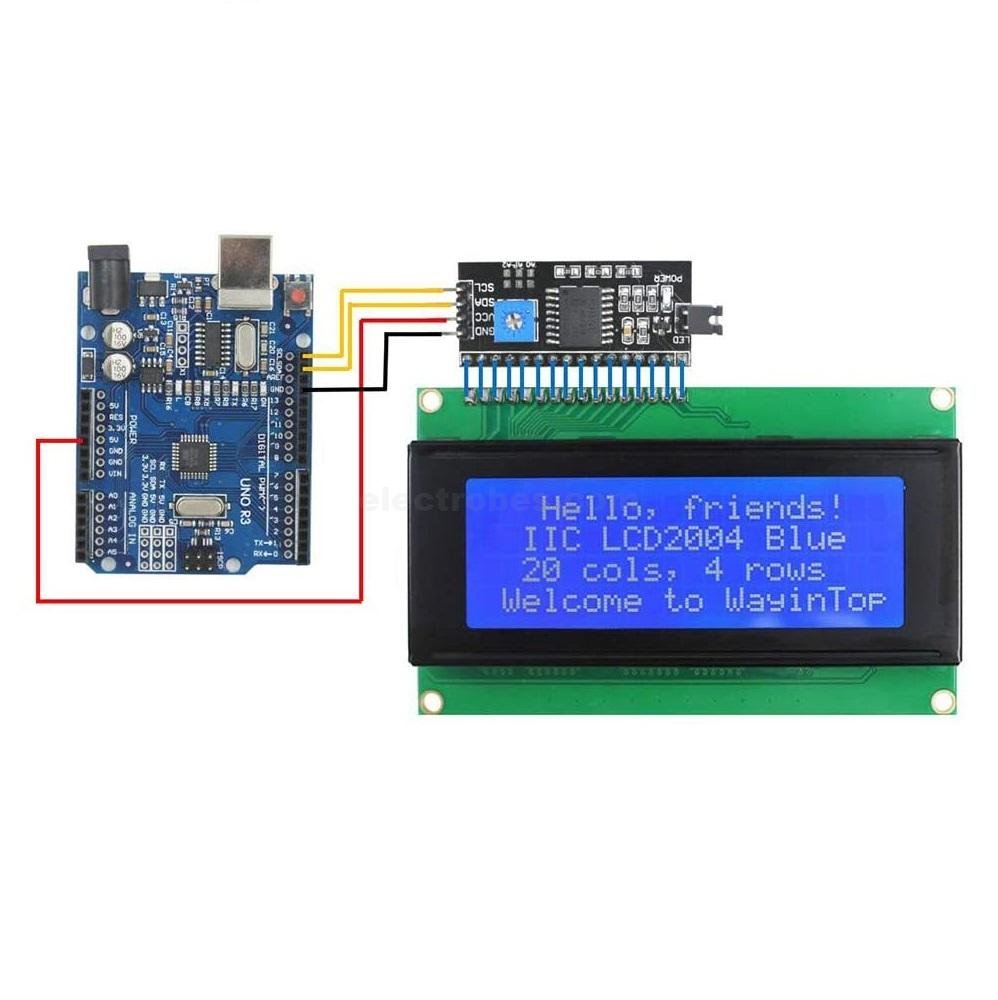 20x4 2004 LCD Display Module with IIC I2C Serial Interface Adapter for Arduino Uno R3 Mega 2560 at best price online in islamabad rawalpindi lahore peshawar faisalabad karachi hyderabad quetta wah taxila Pakistan