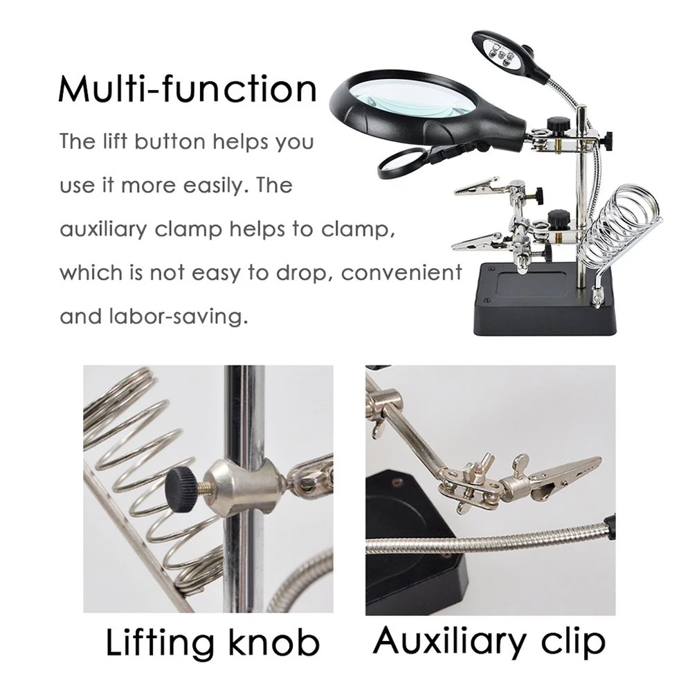 Helping hand soldering iron stand with Magnifier in Pakistan