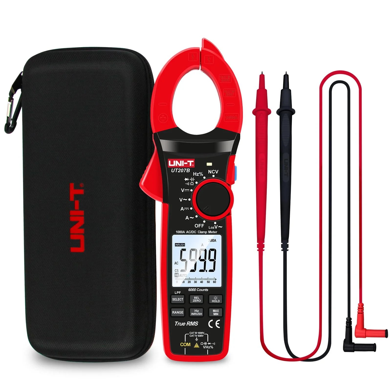 Buy UNI-T Digital Clamp Meter UT207B Inrush Current AC/DC 1000A True RMS HVAC Volt Amp Ohm Meter Clamp On Multimeter Auto Ranging 6000 Counts, Frequency AC DC Voltage LPF ACV Capacitance Duty Cycle Tester online at best price and delivery in islamabad rawalpindi lahore peshawar faisalabad karachi hyderabad quetta wah taxila multan sialkot mardan Pakistan