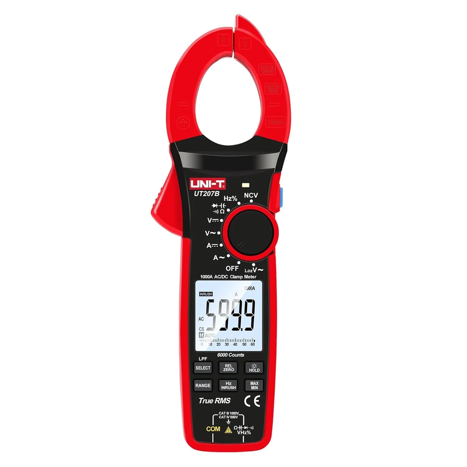 Buy UNI-T Digital Clamp Meter UT207B Inrush Current AC/DC 1000A True RMS HVAC Volt Amp Ohm Meter Clamp On Multimeter Auto Ranging 6000 Counts, Frequency AC DC Voltage LPF ACV Capacitance Duty Cycle Tester online at best price and delivery in islamabad rawalpindi lahore peshawar faisalabad karachi hyderabad quetta wah taxila multan sialkot mardan Pakistan