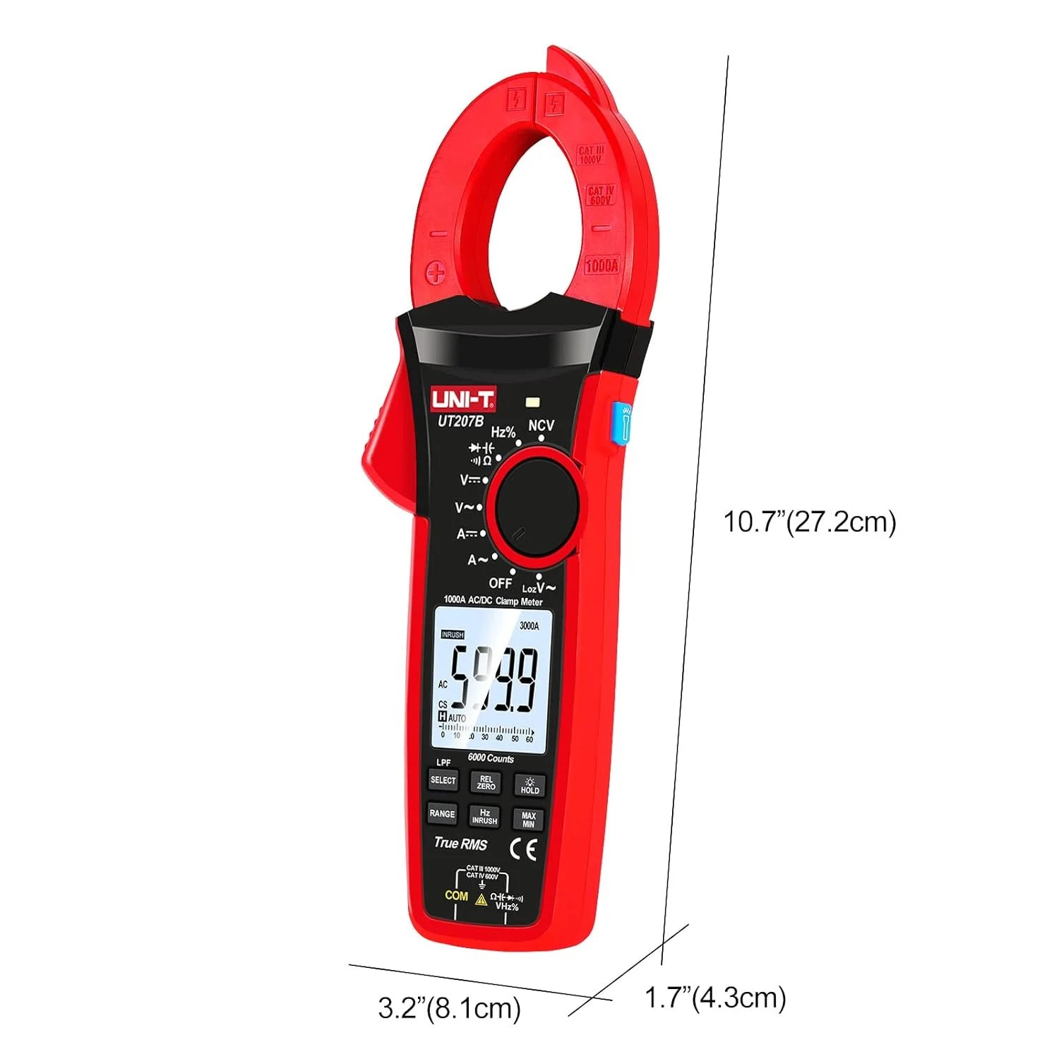 Buy UNI-T Digital Clamp Meter UT207B Inrush Current AC/DC 1000A True RMS HVAC Volt Amp Ohm Meter Clamp On Multimeter Auto Ranging 6000 Counts, Frequency AC DC Voltage LPF ACV Capacitance Duty Cycle Tester online at best price and delivery in islamabad rawalpindi lahore peshawar faisalabad karachi hyderabad quetta wah taxila multan sialkot mardan Pakistan