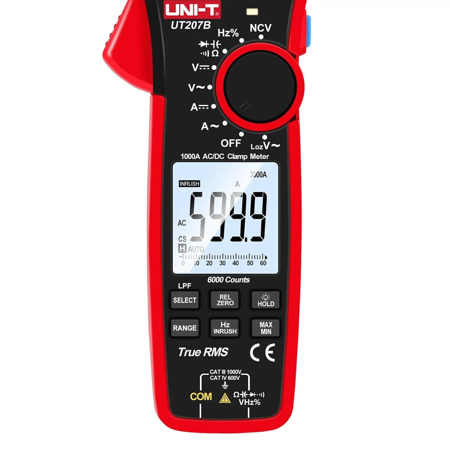 Buy UNI-T Digital Clamp Meter UT207B Inrush Current AC/DC 1000A True RMS HVAC Volt Amp Ohm Meter Clamp On Multimeter Auto Ranging 6000 Counts, Frequency AC DC Voltage LPF ACV Capacitance Duty Cycle Tester online at best price and delivery in islamabad rawalpindi lahore peshawar faisalabad karachi hyderabad quetta wah taxila multan sialkot mardan Pakistan