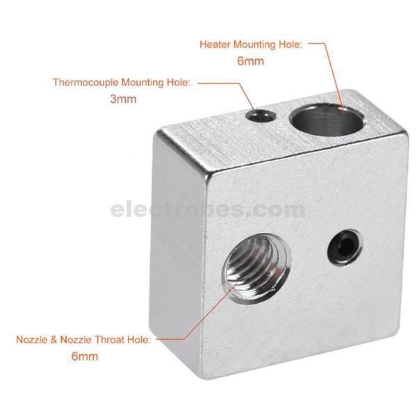 Heating Block V6 Extruder Aluminium For Reprap Makerbot 3D Printer - Image 3
