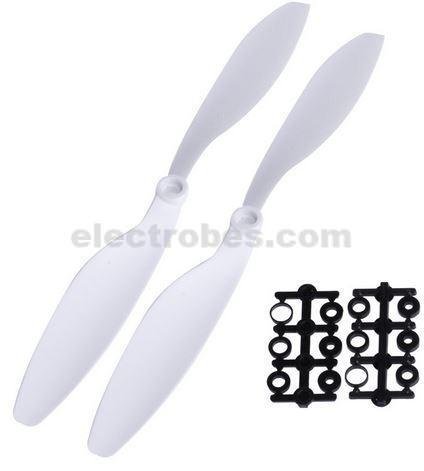 thumbnail image 2 of MECCANIXITY 1045 Propellers CW CCW 10x4.5 Prop 2-Vane Fixed-Wing White Replacement Props With Adapter Rings For Quadrotor RC Airplane, Pack Of 16 2 of 11