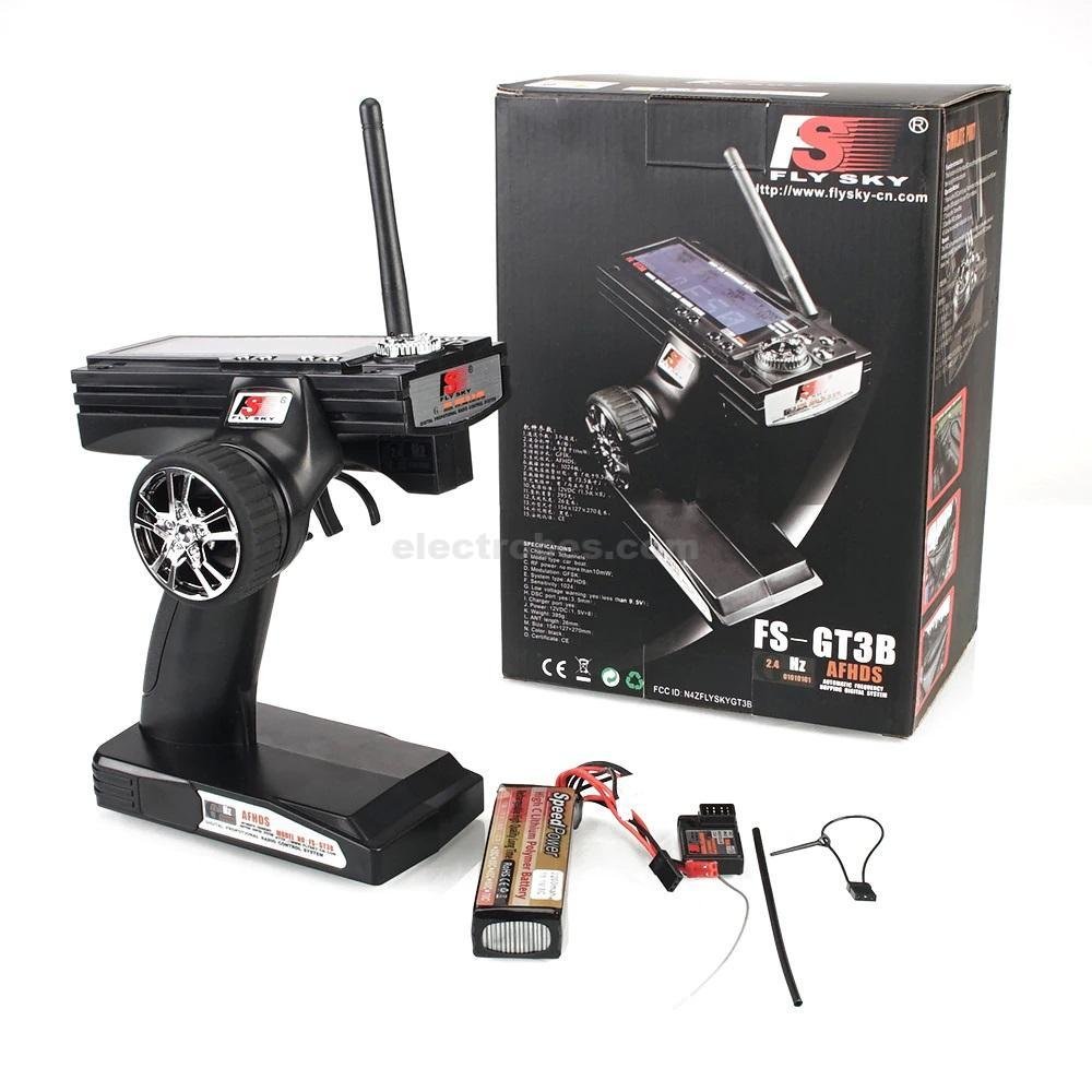 Flysky FS-GT3B 2.4GHz RC Remote Control 3CH Radio Model Transmitter & Receiver For Quadcopter - Black - Image 5