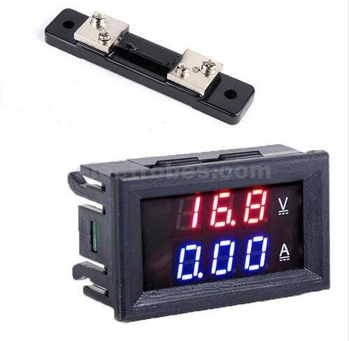 2in1 DC 0-100V 50A Voltmeter Ammeter With DC 75mV Ampere Shunt Dual 0.28" Red Blue Voltage Detector Current Indicator to monitor the UPS. at best price online in islamabad rawalpindi lahore peshawar faisalabad karachi hyderabad quetta wah taxila Pakistan