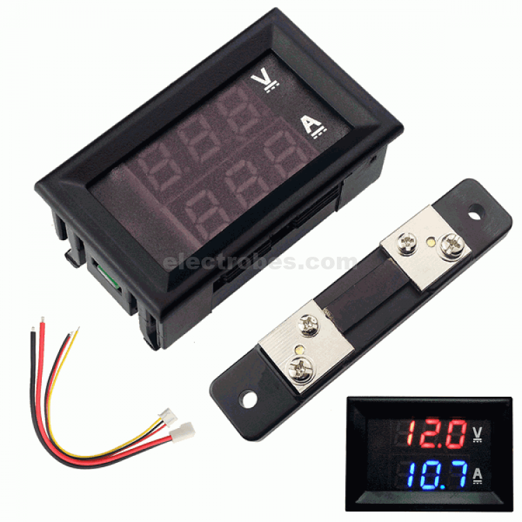2in1 DC 0-100V 50A 100A 50A Voltmeter Ammeter With DC 75mV Ampere Shunt Dual 0.28" Red Blue Voltage Detector Current Indicator to monitor the UPS. at best price online in islamabad rawalpindi lahore peshawar faisalabad karachi hyderabad quetta wah taxila Pakistan