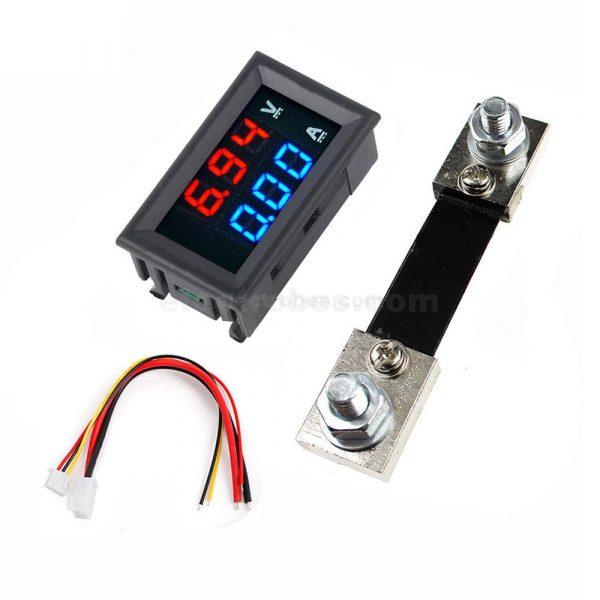 2in1 DC 0-100V 100A 50A Voltmeter Ammeter With DC 75mV Ampere Shunt Dual 0.28" Red Blue Voltage Detector Current Indicator to monitor the UPS. at best price online in islamabad rawalpindi lahore peshawar faisalabad karachi hyderabad quetta wah taxila Pakistan