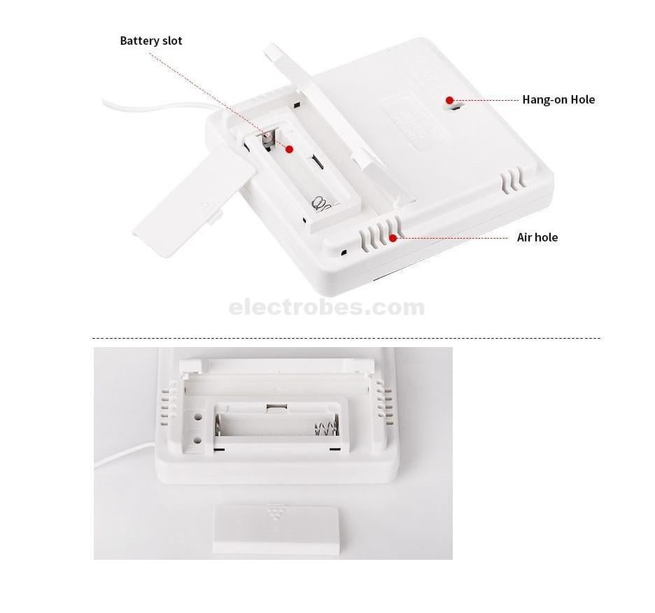 HTC-1 High Accuracy LCD Digital Thermometer Hygrometer with Clock for internal and external use at best price online in islamabad rawalpindi lahore peshawar faisalabad karachi hyderabad quetta wah taxila Pakistan
