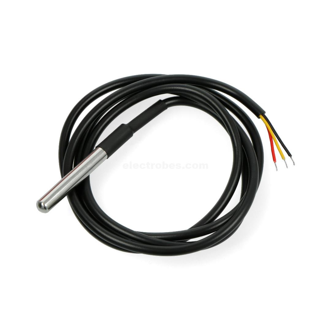 DS18B20 Temperature Sensor Waterproof Digital Thermal Probe Temp Sensor - 1 Meter Lead Length at best price online in islamabad rawalpindi lahore peshawar faisalabad karachi hyderabad quetta wah taxila Pakistan
