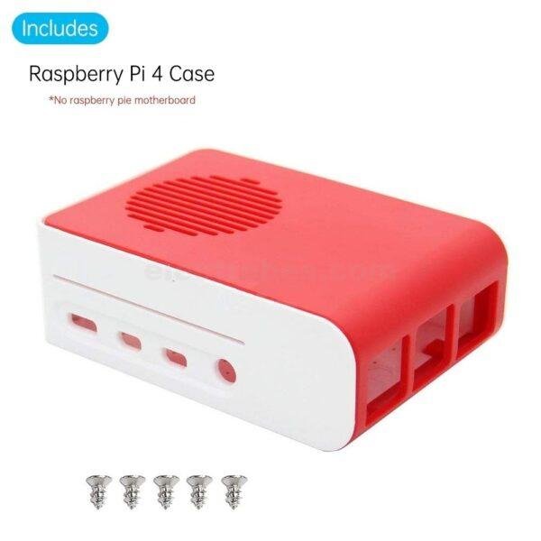 Raspberry Pi 4 Case, Raspberry Pi 4 Fan ABS Case With Cooling Fan - Red and White colour at best price online in islamabad rawalpindi lahore peshawar faisalabad karachi hyderabad quetta wah taxila Pakistan