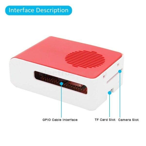 Raspberry Pi 4 Case, Raspberry Pi 4 Fan ABS Case With Cooling Fan - Red and White colour at best price online in islamabad rawalpindi lahore peshawar faisalabad karachi hyderabad quetta wah taxila Pakistan