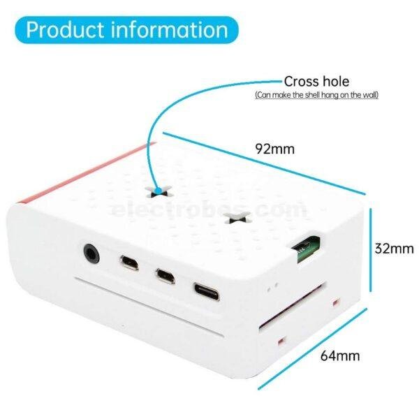 Raspberry Pi 4 Case, Raspberry Pi 4 Fan ABS Case With Cooling Fan - Red and White colour at best price online in islamabad rawalpindi lahore peshawar faisalabad karachi hyderabad quetta wah taxila Pakistan