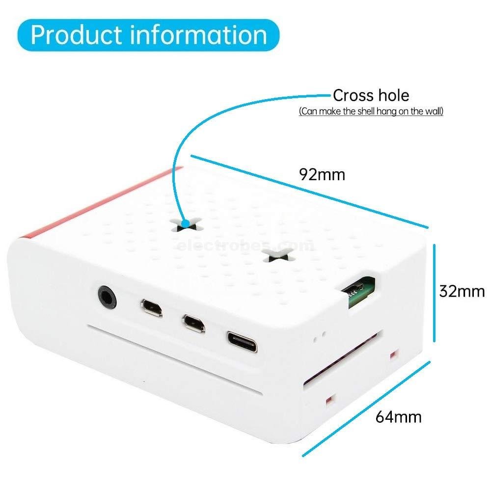 Raspberry Pi 4 Case, Raspberry Pi 4 Fan ABS Case With Cooling Fan - Red and White colour at best price online in islamabad rawalpindi lahore peshawar faisalabad karachi hyderabad quetta wah taxila Pakistan