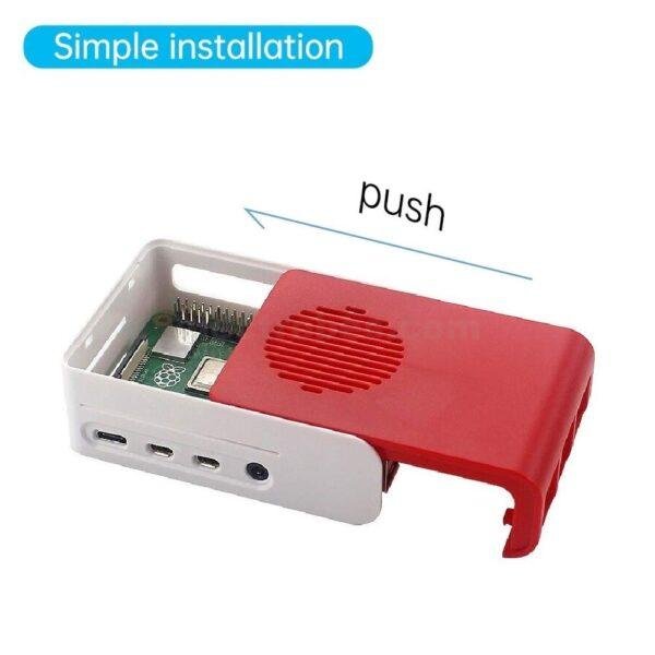 Raspberry Pi 4 Case, Raspberry Pi 4 Fan ABS Case With Cooling Fan - Red and White colour at best price online in islamabad rawalpindi lahore peshawar faisalabad karachi hyderabad quetta wah taxila Pakistan