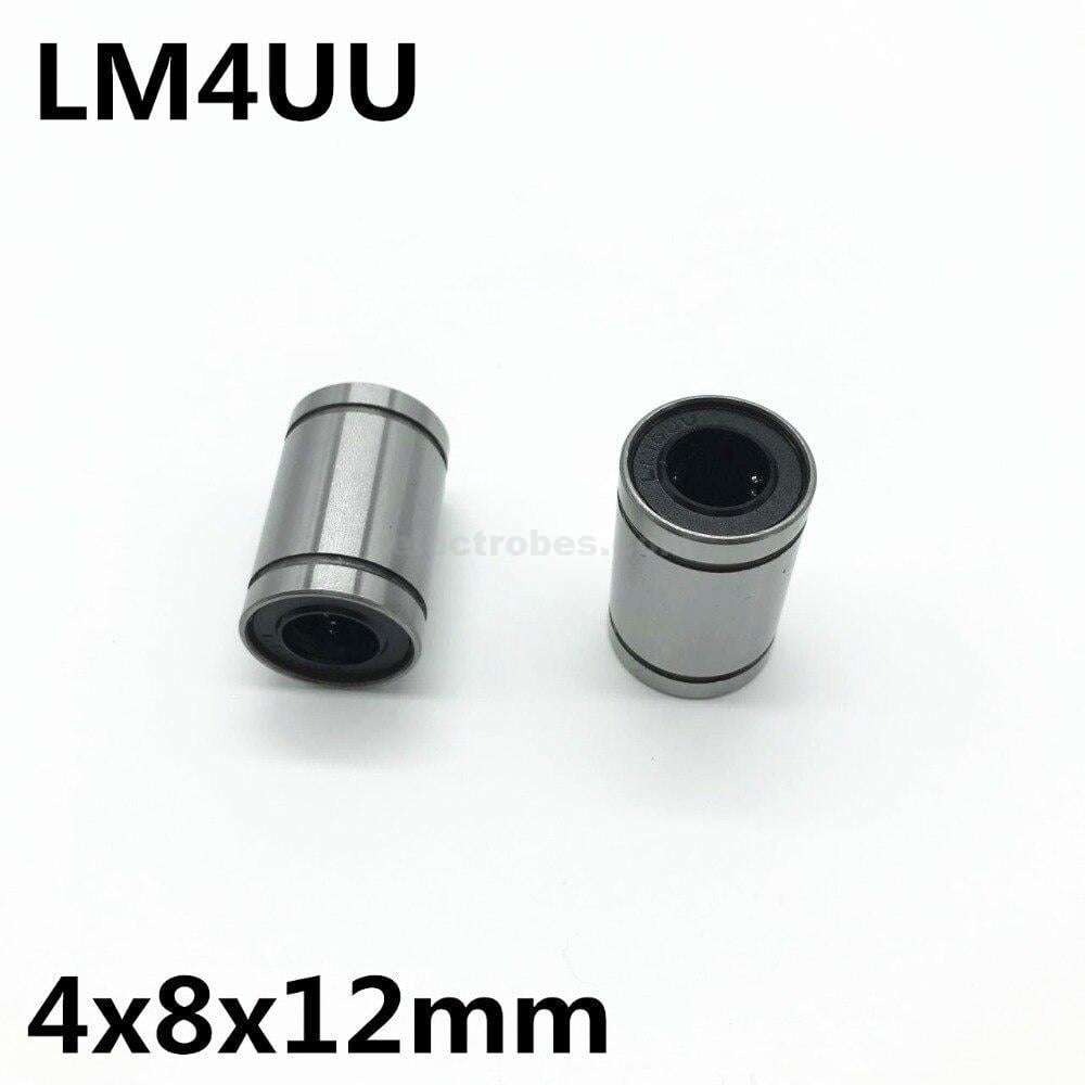 LM4UU Closed Linear Bushing Bearing with Rubber Seals 3D Printer 4x8x12mm 