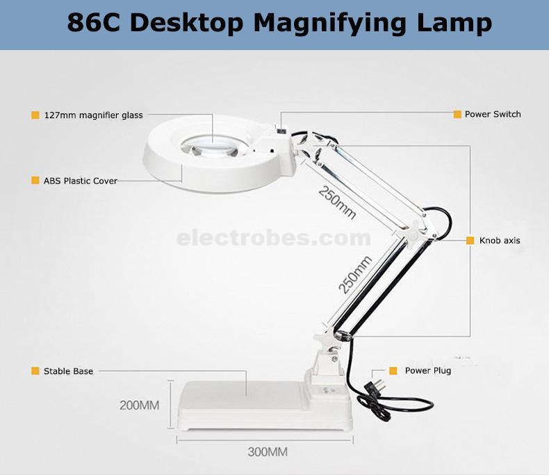 desktop magnifying glass led lamp lt-86c