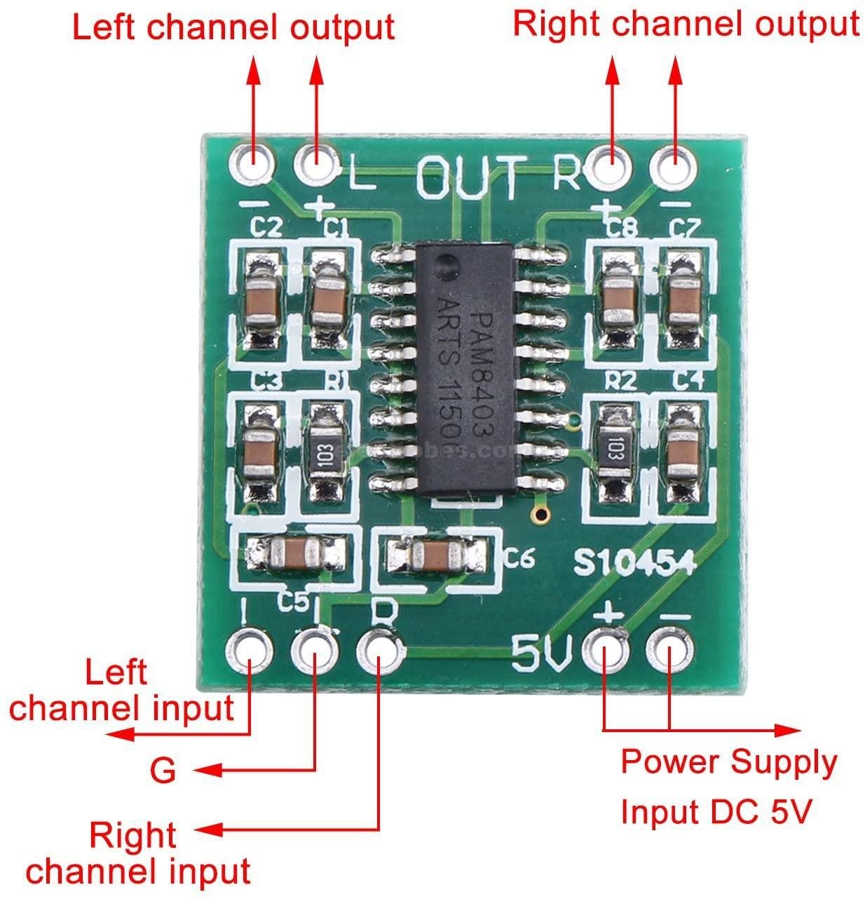 Mini PAM8403 DC5V 3W 2 Channel USB Power Audio Digital Amplifier Board - Image 3