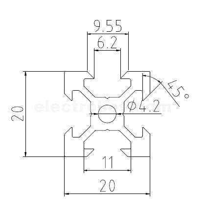 2020 V-Slot Aluminum Profile Extrusion for 3D Printer and CNC Machine - Image 4