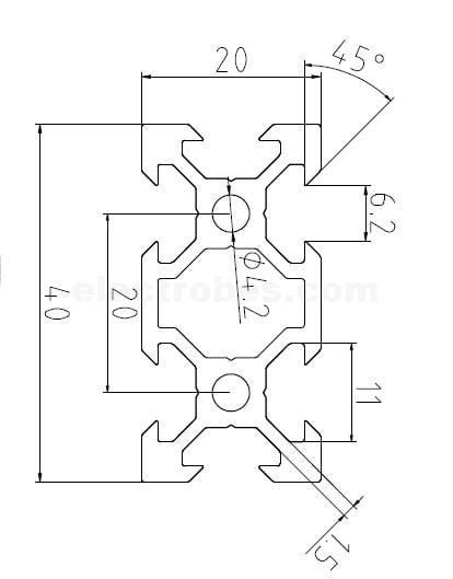 2040 V-Slot Aluminum Profile Extrusion for 3D Printer & CNC Machine - Image 4
