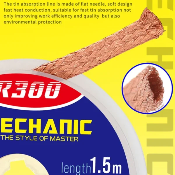 Mechanic 2.0mm De-soldering Braid Solder Remover Wick 1.5 Meters Long - Image 2