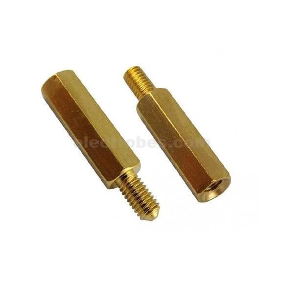 M3 10+6mm Male to Female Spacer Brass with screw for PCB - Image 2